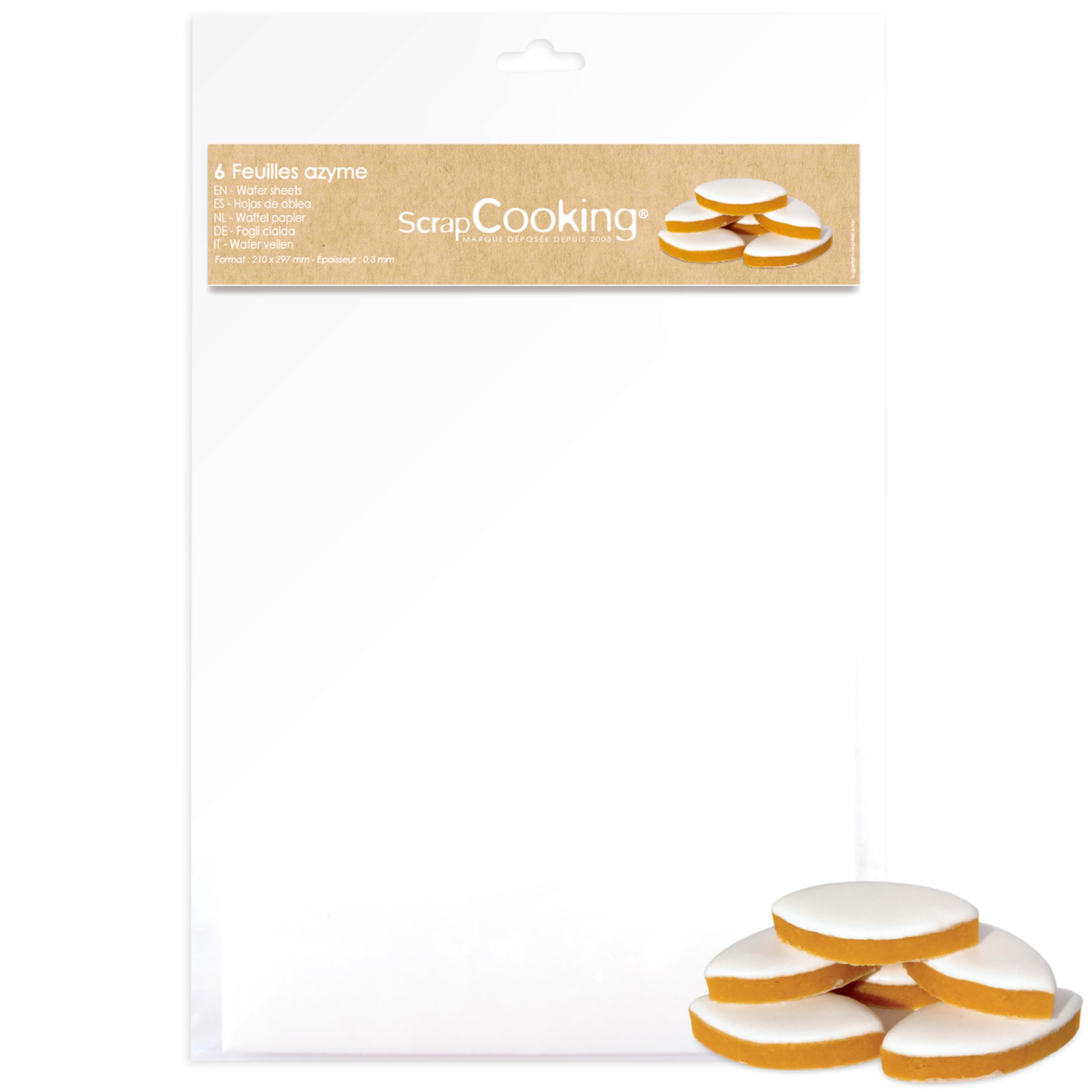 ScrapCooking Hojas de oblea sin levadura, Blanco