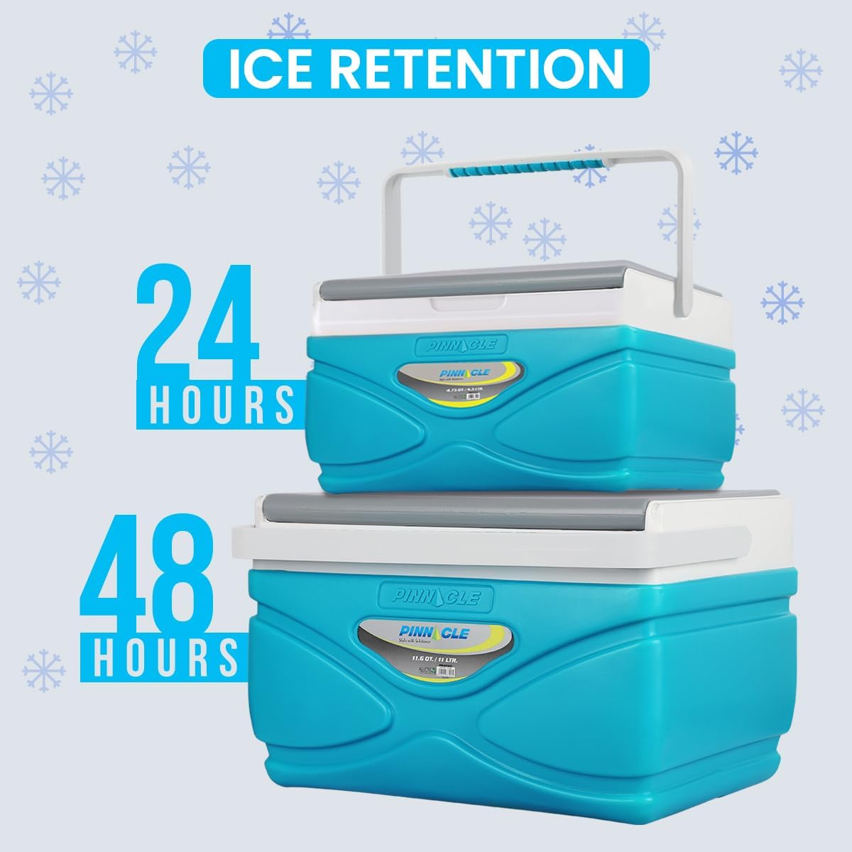 Picnic Cooler – 4.5 Liter Hard Cooler – Coolbox Keeps Contents Cool for 48 Hours – BPA Free Outdoor Cooler – Portable Cooler for Picnics, Grill, Camping (Orange)