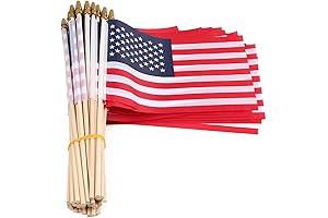 30 Pack Mini American Flags on Stick for Patriotic Decoration