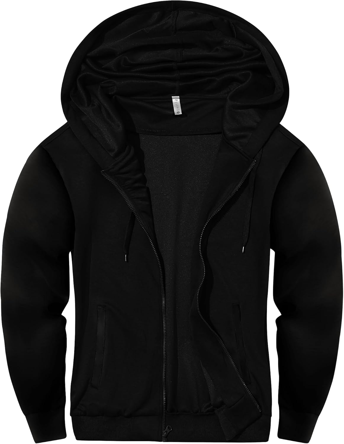 PEGENO Mens Zip Up Hoodie Lightweight Fleece Jacket with Drawstring Hood for Streetwear Hiking Travel Sports and Casual Wear - Image 4