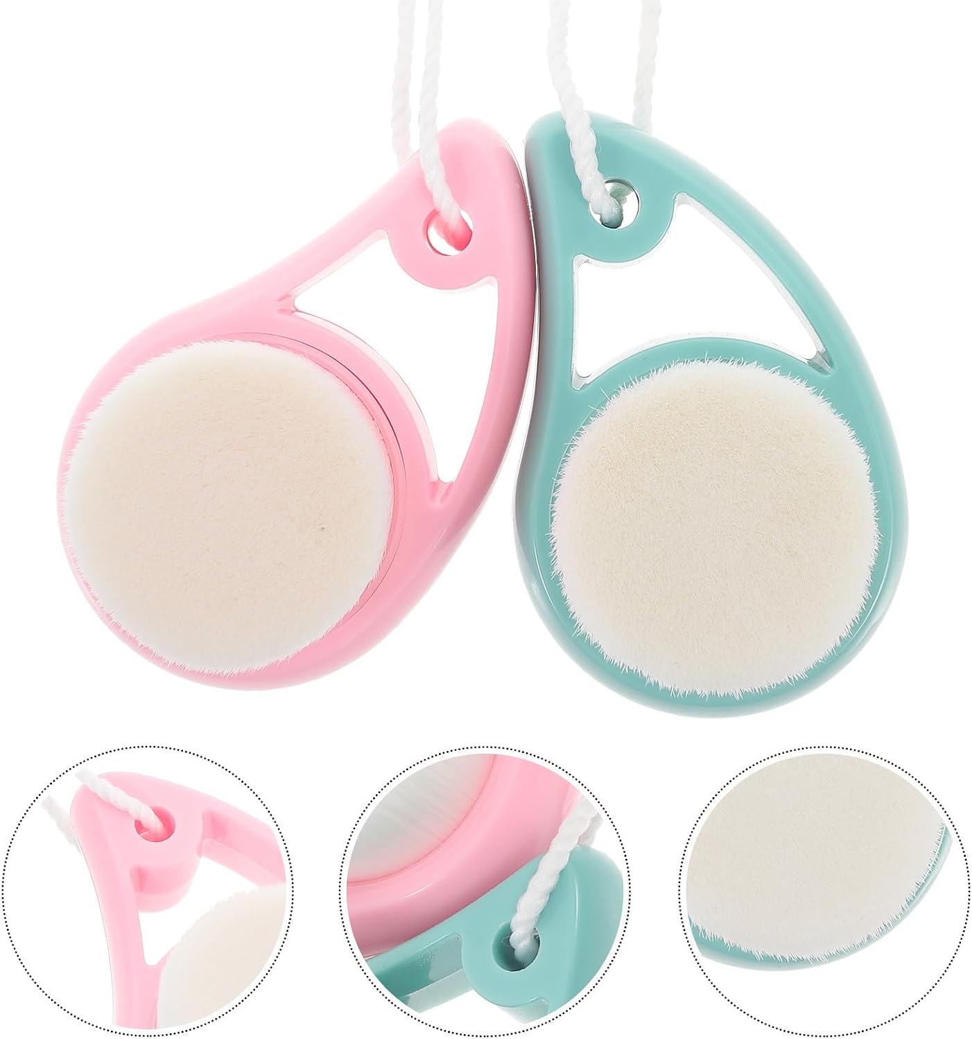 2pcs Facial Cleansing Brushes Soft Bristle Face Brush Exfoliating Scrubber for Delicate Complexion Lotion Applicator, Portable Face Wash Tools for Daily Skincare
