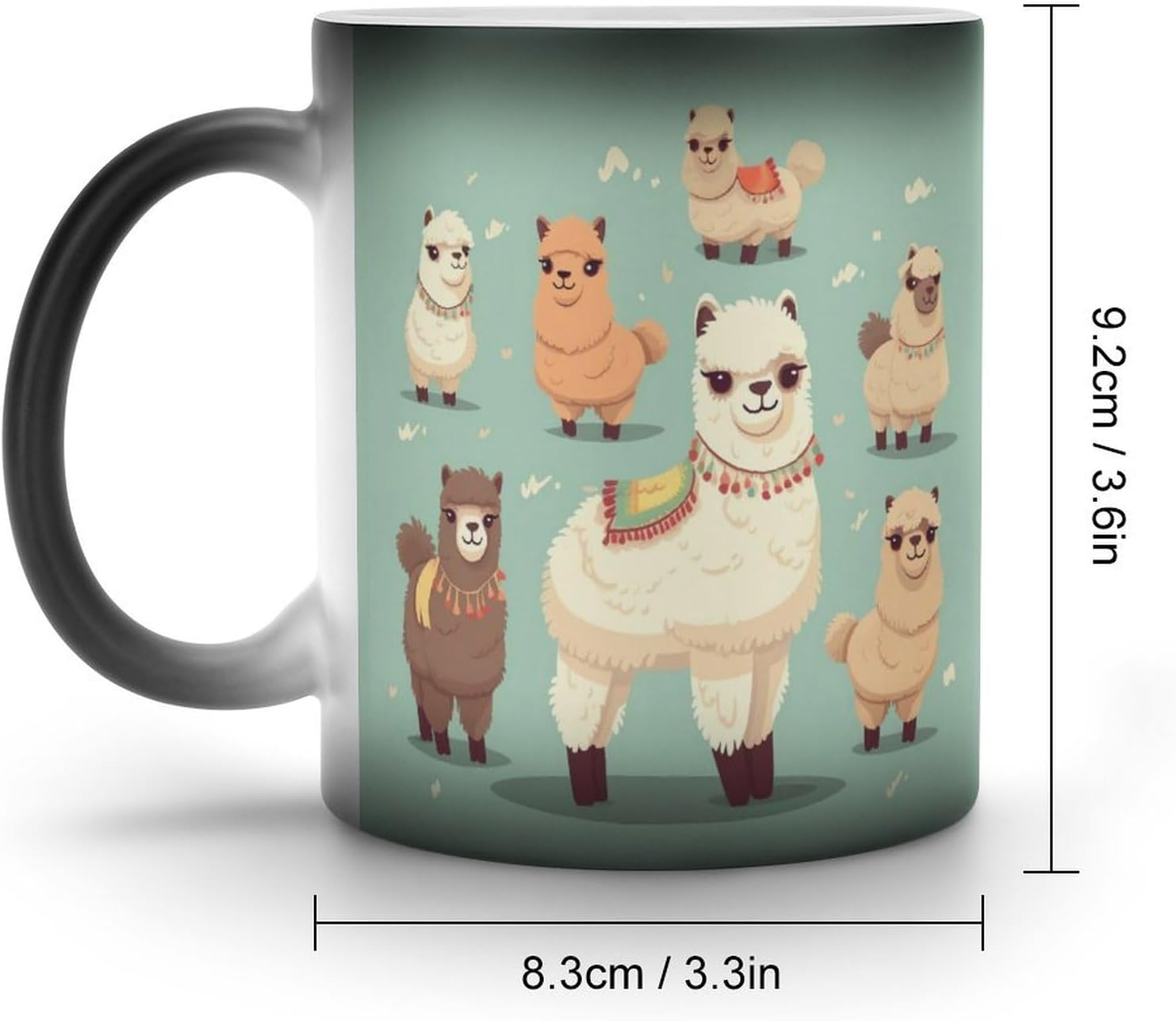 Color Changing Cups,Alpacas Printed 11 Oz Ceramic Cups for Birthday Men Women