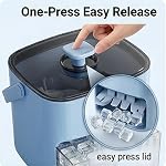 48 Cube Double Deck Ice Maker,Portable Freezer Ice Maker with Easy Press Lid Counter top for Freezer Mini Ice Mold Container with Bin Tongs Ice Small Bucket for DIY Whiskey Cocktail (White)
