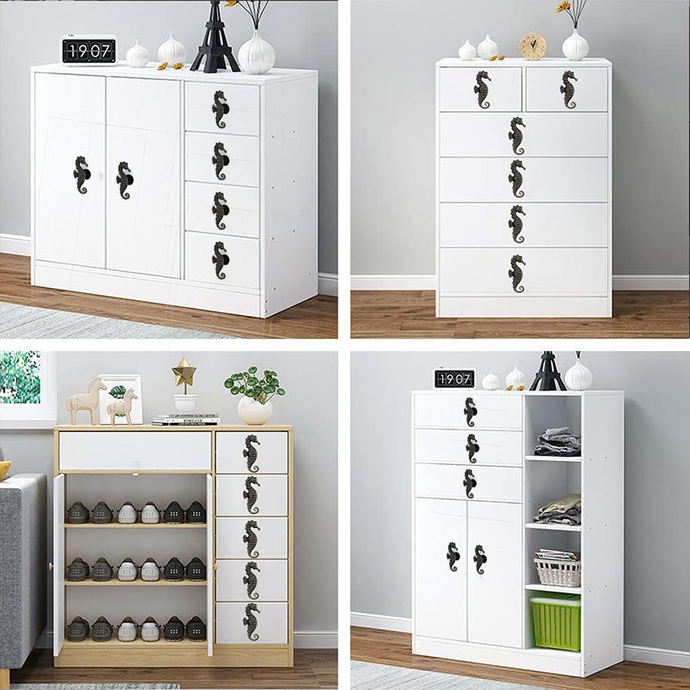 Beach Ocean Theme Cabinet Knobs，glrovazas 8 Pcs Retro Marine Theme Handle Furniture Door Pull for Cabinet Drawer Closet Closet Shoe Cabinet Bookcase Hardware Ancient Tin Decorative Accessories