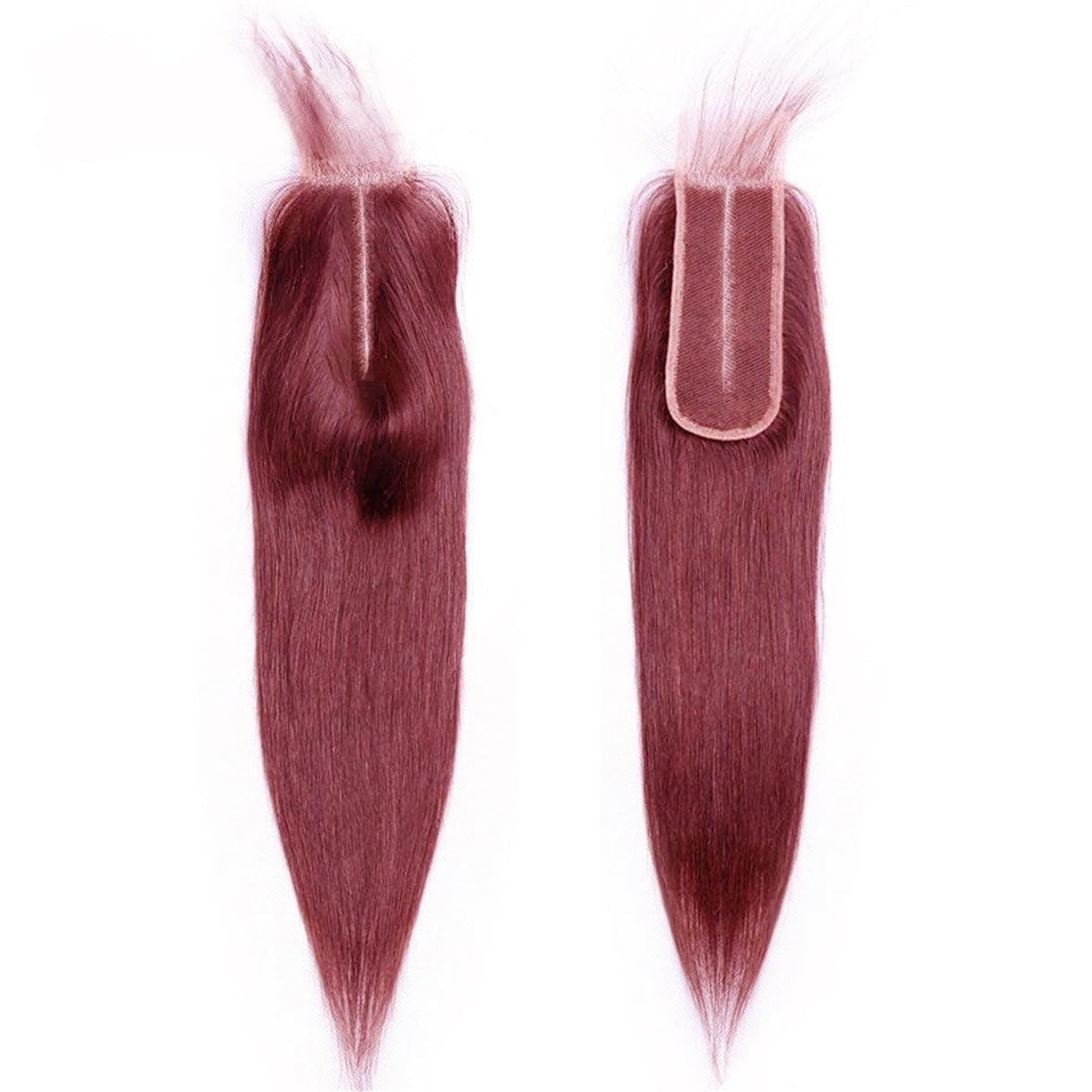 Brazilian 99j Burgundy Straight 2x6 Lace Closure 100% Unprocessed Human Virgin Hair Silk Straight Closure Wine Red Closure With Baby Hair (99j straight 2x6 closure, 12inch)