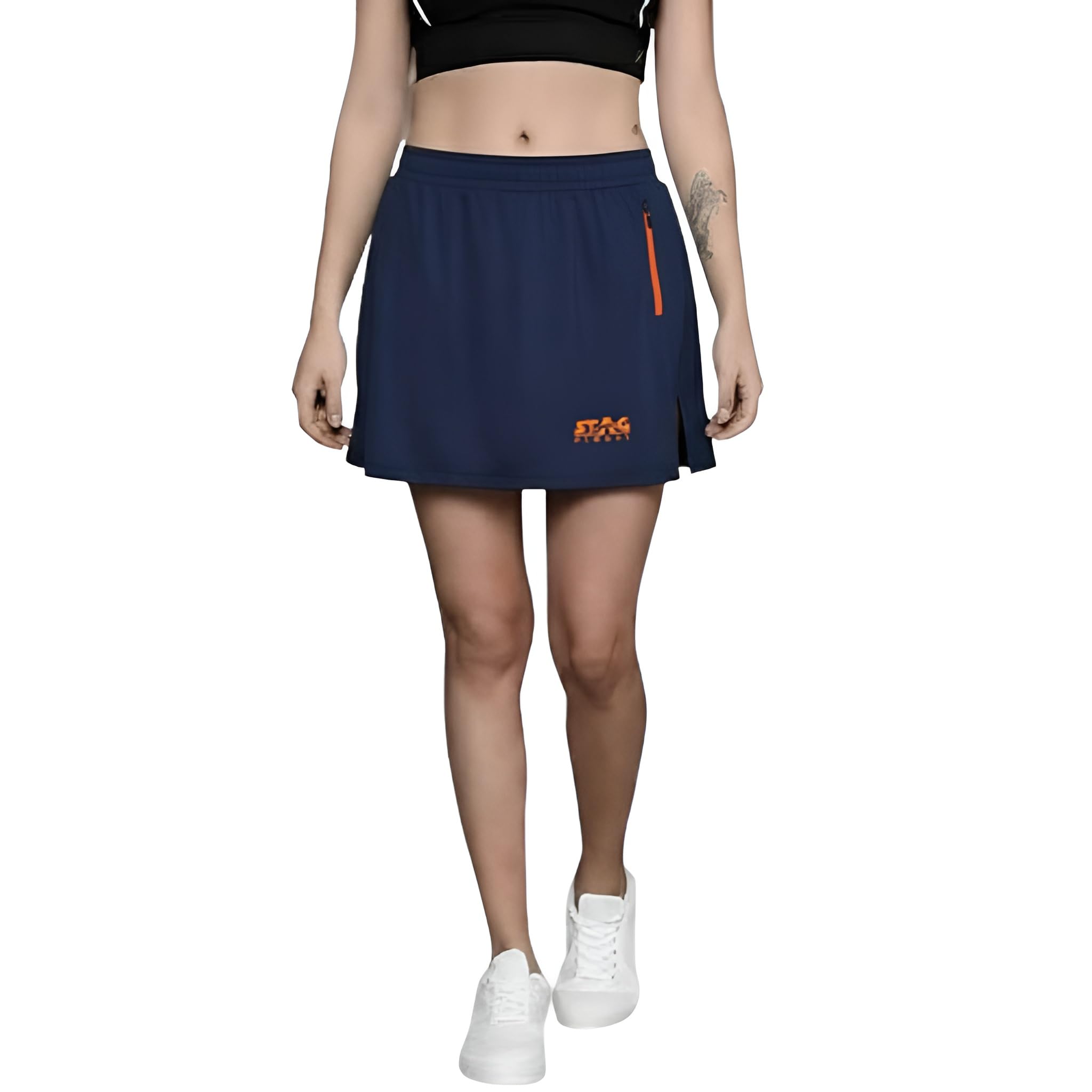 stag global New Launch Agile Model Skirt | 100% Polyester | Zippered Pocket | A-Line Mini Training Skirt | Women's Athletic Skirt-picture-31