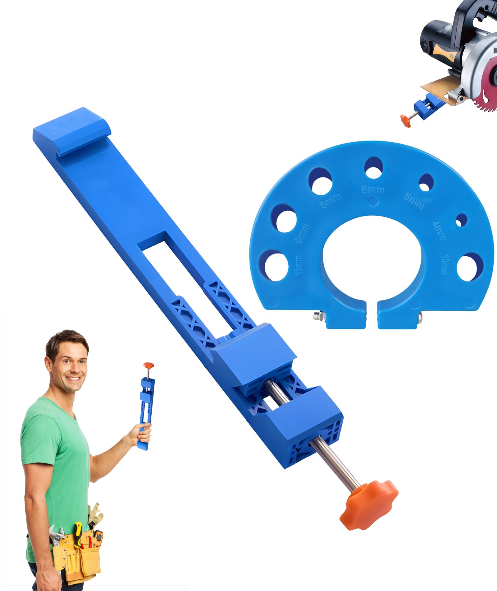 2Pcs Wood Working Tools, Clamp Circular Saw Guide, Adjustable Cutting Machine Base for Precision Woodworking and DIY Projects - Image 8 thumbnail