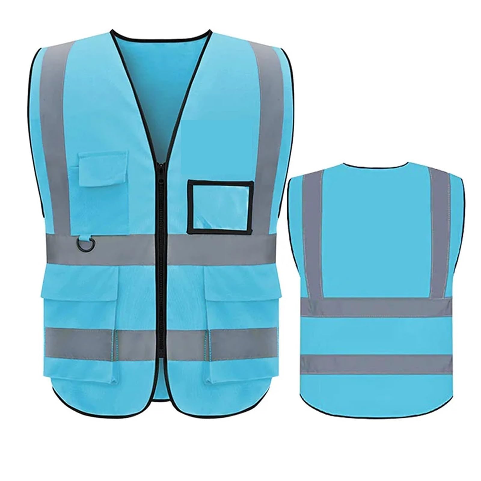 Chaleco reflectante de seguridad, chaleco de trabajo de alta visibilidad, uniformes de trabajo de construcción, seguridad de ingeniero, 1 Uds.(Orange Blue,XXXL-Chest 148cm)