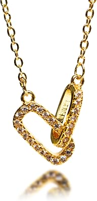 Dainty Gold Necklace For Women, Trending 18K Gold Plated Delicate Non Tarnish Jewelry Pendant, Simple Everyday Paperclip Waterproof Cute Dupe