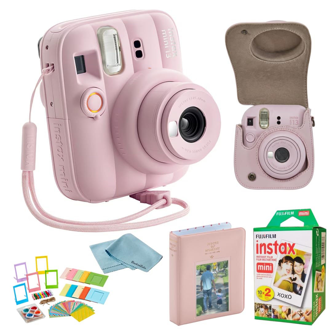 FUJIFILM instax Mini 13 Clay White Instant Camera Bundle with 20 Sheets instax Mini Film, Carrying Case, Photo Album, Assorted Photo Frames & BluebirdSales Microfiber Cleaning Cloth (Candy Pink)-picture-18
