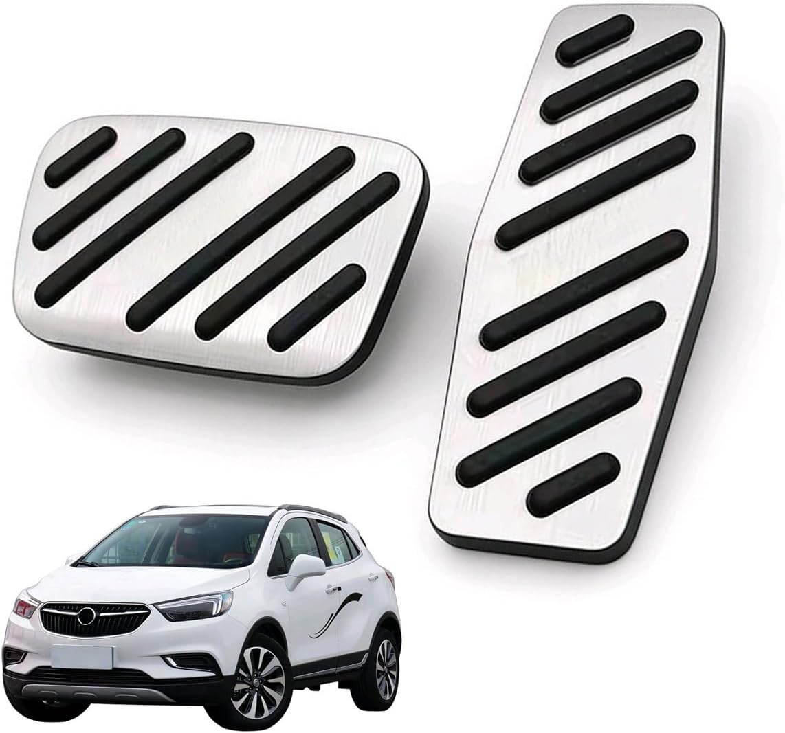 Car Pedal Covers for Buick Encore at 2013 2014 2015 2016 2017 2018 2019, Auto Aluminum Gas Pedal Covers Accessories Replacement, Non-Slip Accelerator Brake Foot Rest Pedals(Set of 2)
