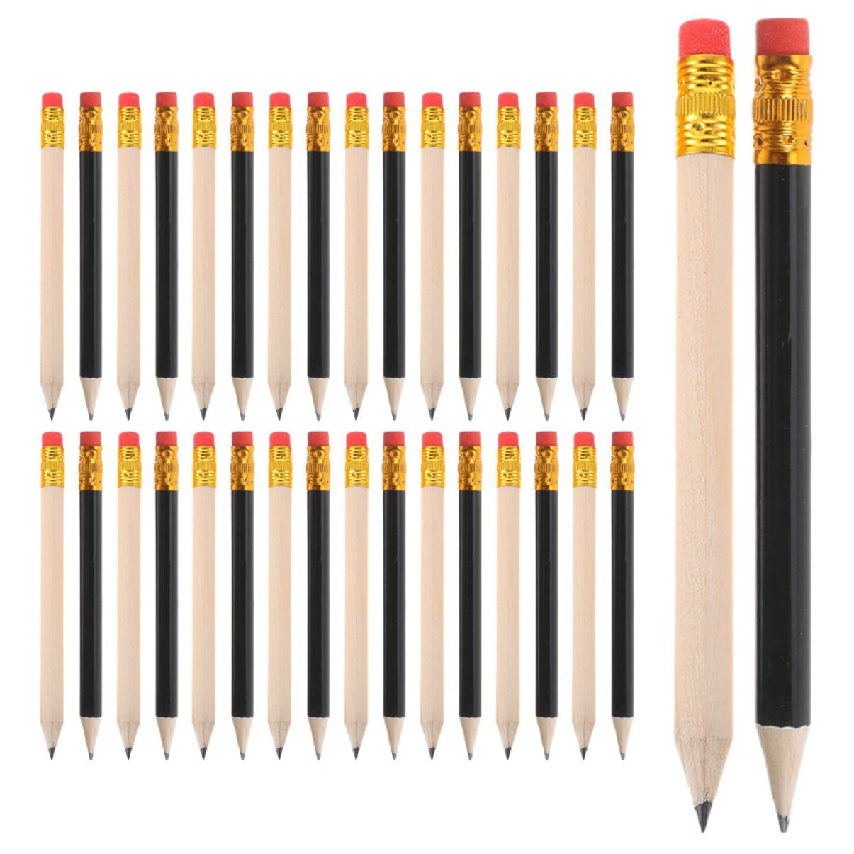 DOITOOL 144 Matite da Golf in Legno con Gomma, Matite Hb Mini per Disegno e Scrittura Morbida, Set Completo per Scuola, Ufficio e Attività Ricreative