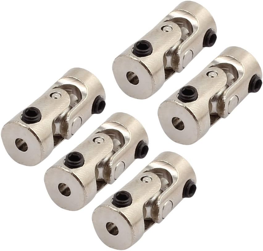 Aexit 2.3mm to Electrical equipment 2.3mm Inner Dia Rotatable Universal Metal U Joint Coupler 5pcs