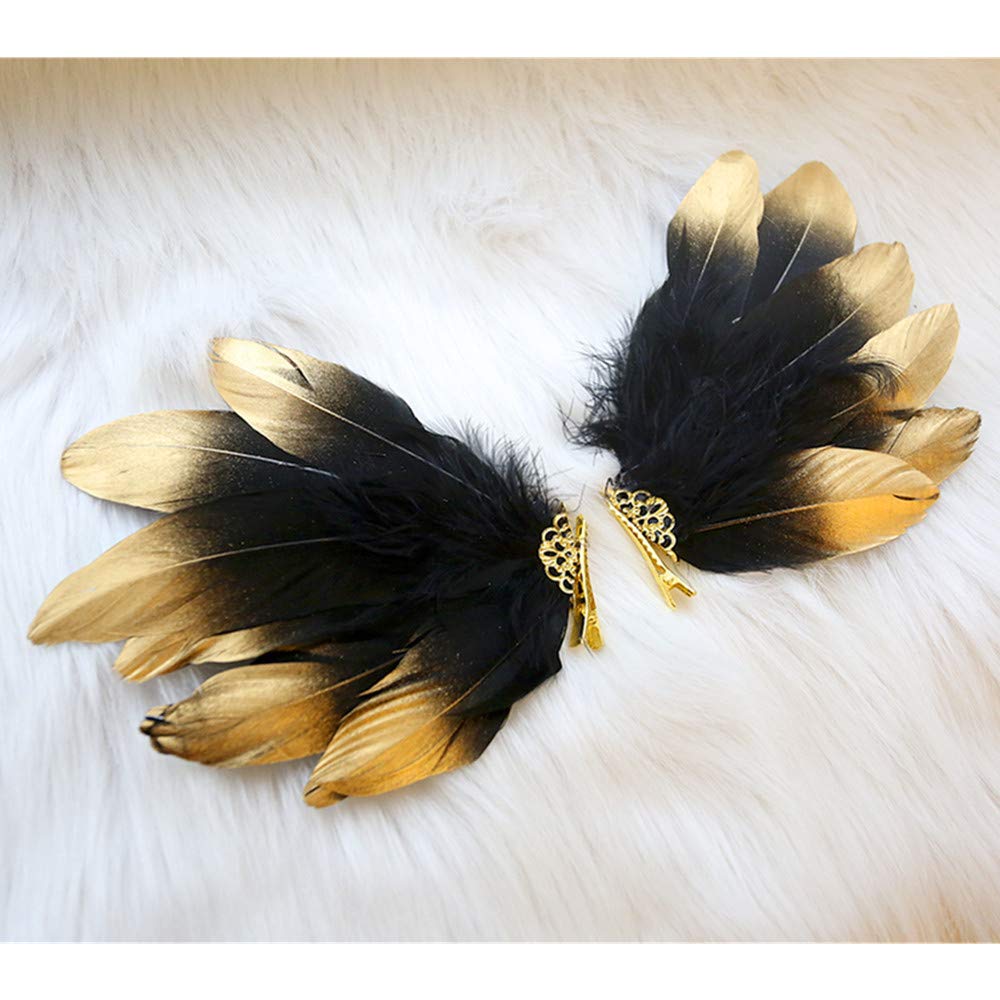 Amazon.com : Handmade Feather Angel Wings Hair Clips Hair  display picture 1