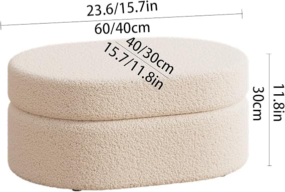 Household Storage Stool, Flap Storage Stool, Bedroom Dresser Makeup Stool, Soft and Comfortable Short Stool for Living Room Coffee Table Sofa Stool, Footstool.(Black,40 * 30 * 30cm)