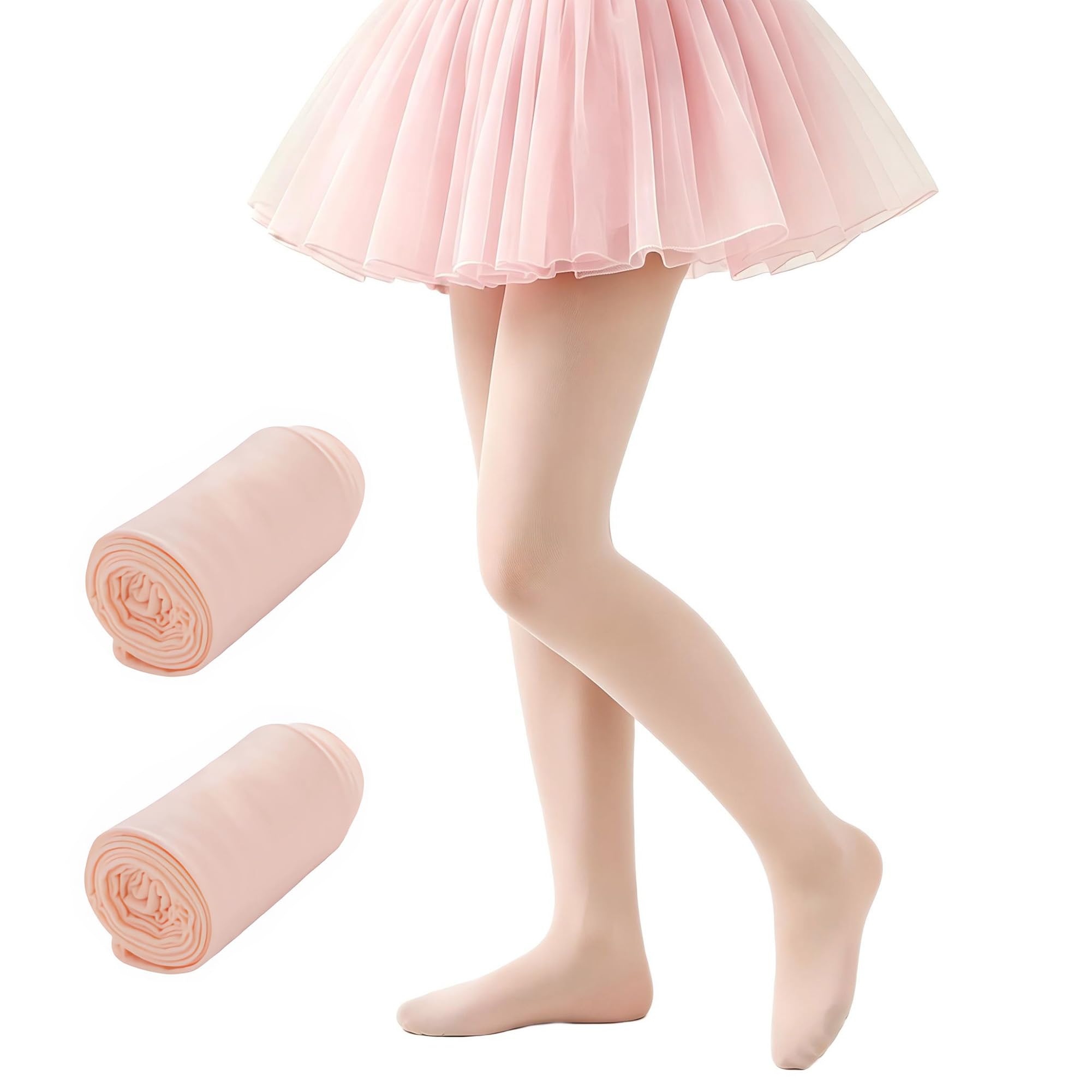 Lot de 2 collants de ballet pour filles de 2 à 12 ans 80 deniers pour enfants