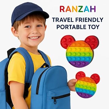 Mouse Cartoon Fidget Toy |Push Pop Bubble Sensory Poppet Toys For Kids And Adults| Rainbow Popper Pop Up Toys For Fun|Autism Special Needs Silicone Stress Reliever Fidget Toys (Mouse)