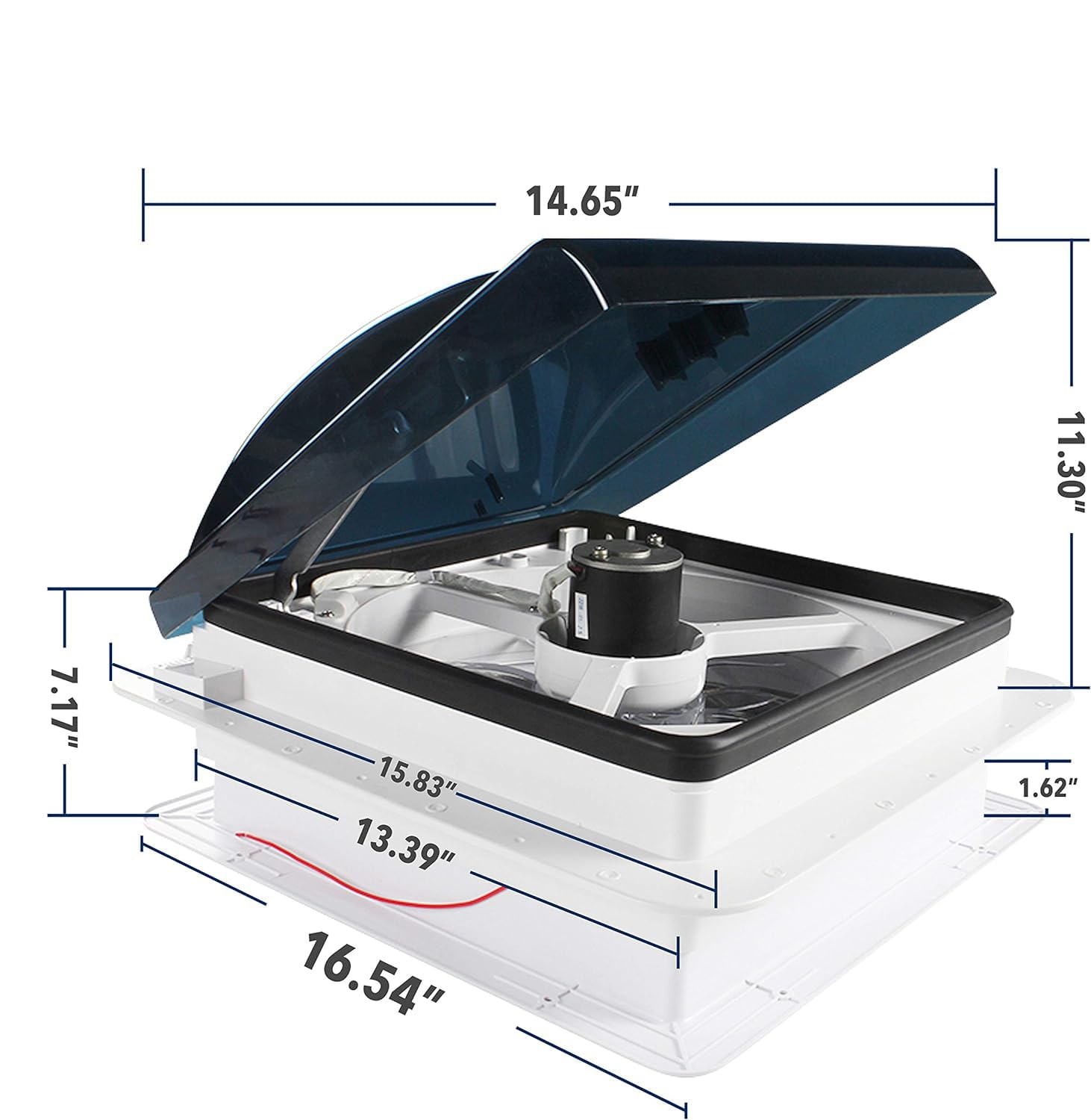 Ventilatore da Tetto per Roulotte,Ventola di Ventilazione per Camper da 15.7 pollici,Ventilatore 12 volt per Camper,40 x 40 Cm ventilazione da Tetto,Ventola di scarico reversibile per Camper Caravan