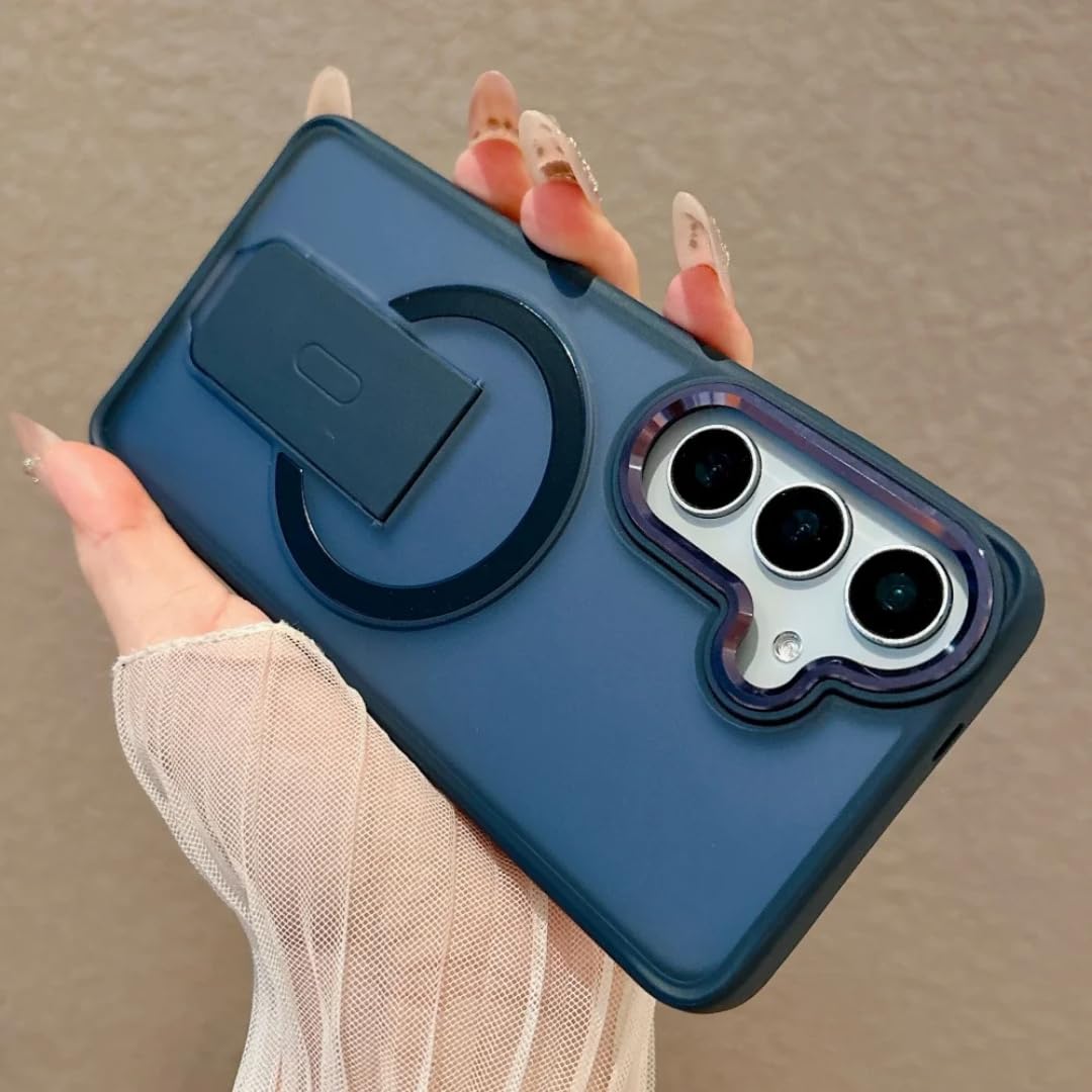 Coque Samsung S23 Plus antichoc bleue avec support magnétique de bureau