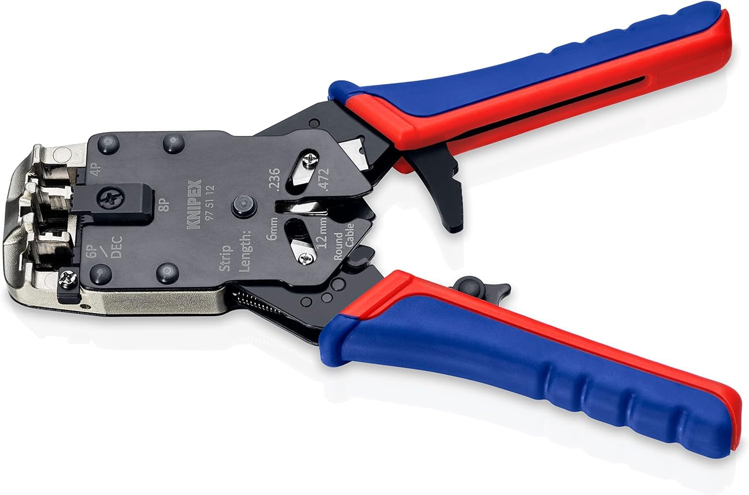 KNIPEX Pinza per connettori modulari tipo Western con impugnature multicomponente 200 mm, 97 51 12