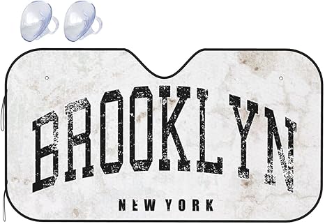 Vintage Brooklyn Gifts for Women Men Gifts Car Windshield Sun Shade for Auto SUV Truck - Front Window Sun Shade Visor Shield Cover Block UV Rays - Small