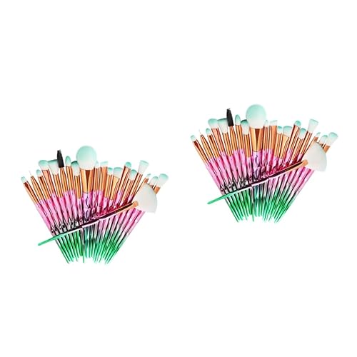 DOITOOL 40 Pcs Eye Shadow Container Brochas De Maquillaje Cosmetic Brush Blending Brush Eyeshadow Brush Make up Blush Brush Eye Makeup Brush Crystal