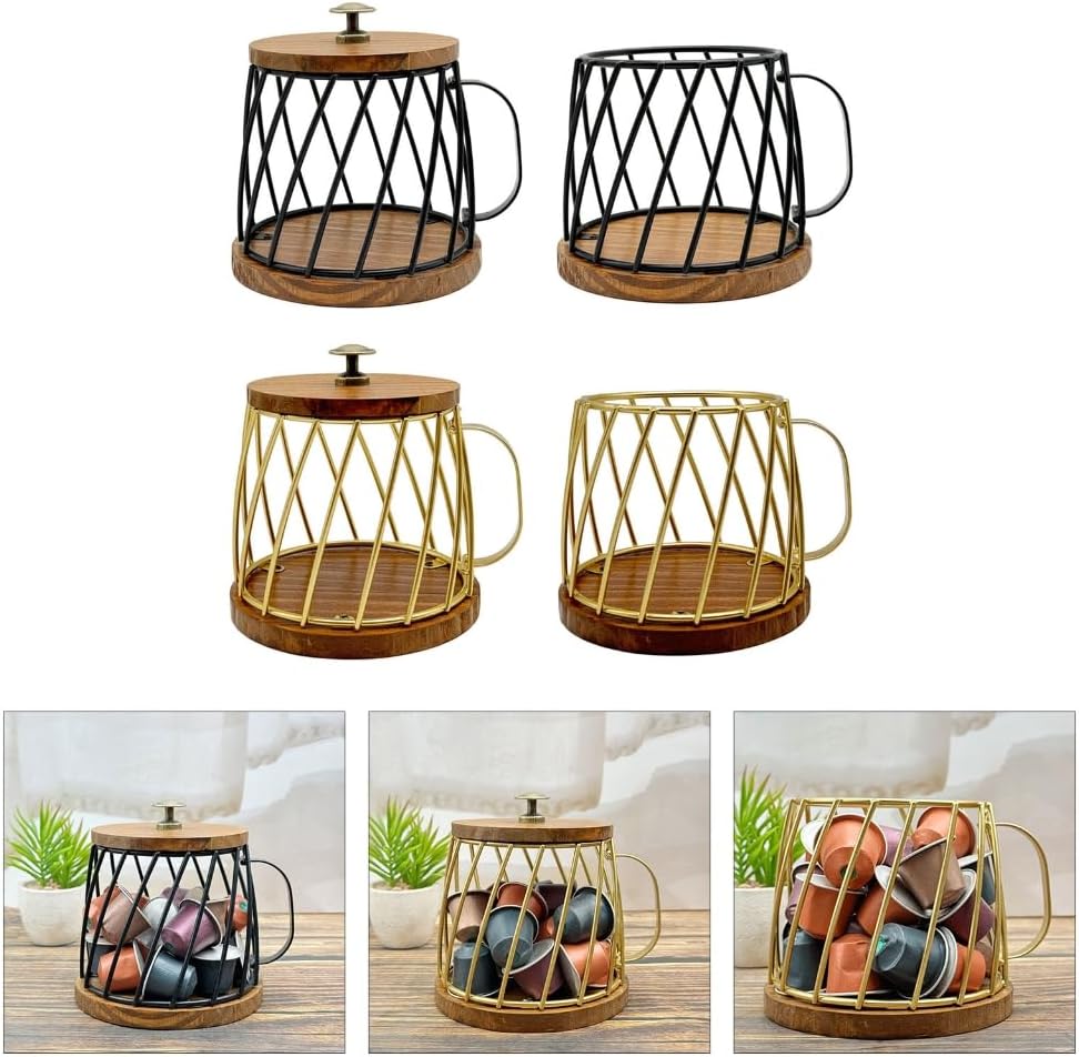 Fashionable Coffee Accessory Storage Basket With Protective Lid Portable for Maintaining Cleanliness and Order