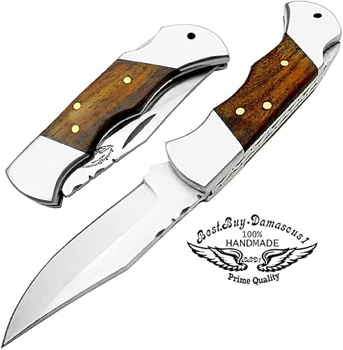 Miniatura 2 de Cuchillo plegable de acero inoxidable 420cs Cuchillos de caza plegables de 5.5 pulgadas de cuerno de búfalo negro Handel cuchillo de senderismo -