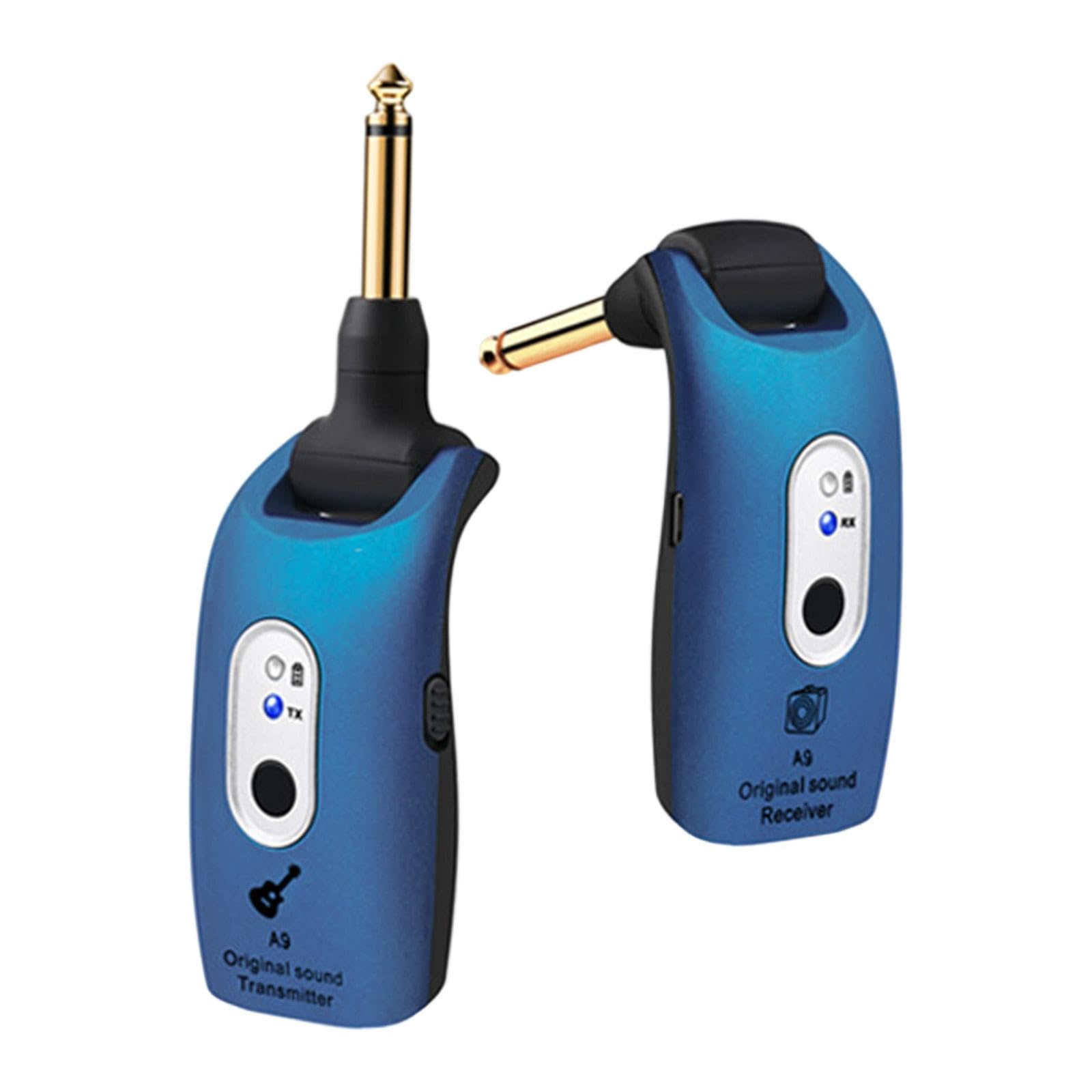 Transmetteur Récepteur Sans Fil Kit Émetteur Récepteur Guitare Électrique Accessoires Musicaux Rechargeables Fonction Plug And Play Transmission, Bleu
