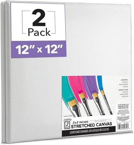 Miniatura 15 de ArtSkills Lienzos estirados para pintar, suministros de pintura en lienzo de 12 x 16 pulgadas para artistas, paquete de lienzo en blanco, paquete