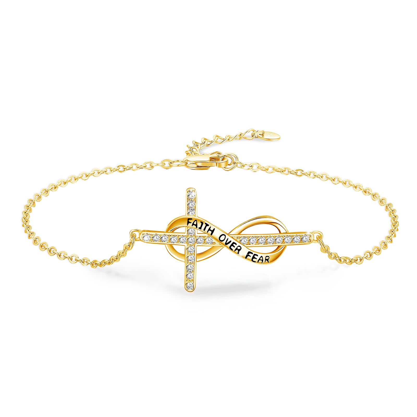 MEDWISE Mothers Day Gifts for Mom Women Infinity Anklet 925 Sterling Silver Adjustable Cross Anklet Summer Beach Jewelry Gifts for Daughter Women Wife Mom