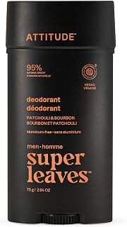 ATTITUDE Aluminum-Free Deodorant for Men, 95% Natural Origin Ingredients, EWG Verified, Plant Based Odor Control, With Baking Soda, 2.64 Oz