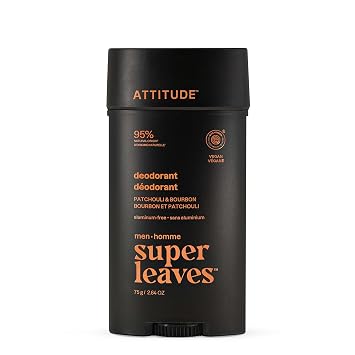 ATTITUDE 48 Hour Mens Deodorant, Aluminum Free, Patchouli & Bourbon