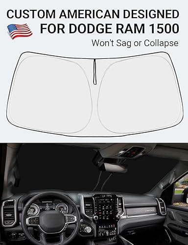 Miniatura 2 de Parasol plegable para parabrisas delantero, ajuste personalizado para Dodge RAM 1500 2Dr RegularCab, 4Dr QuadCab, Crew Cab, accesorios de camioneta