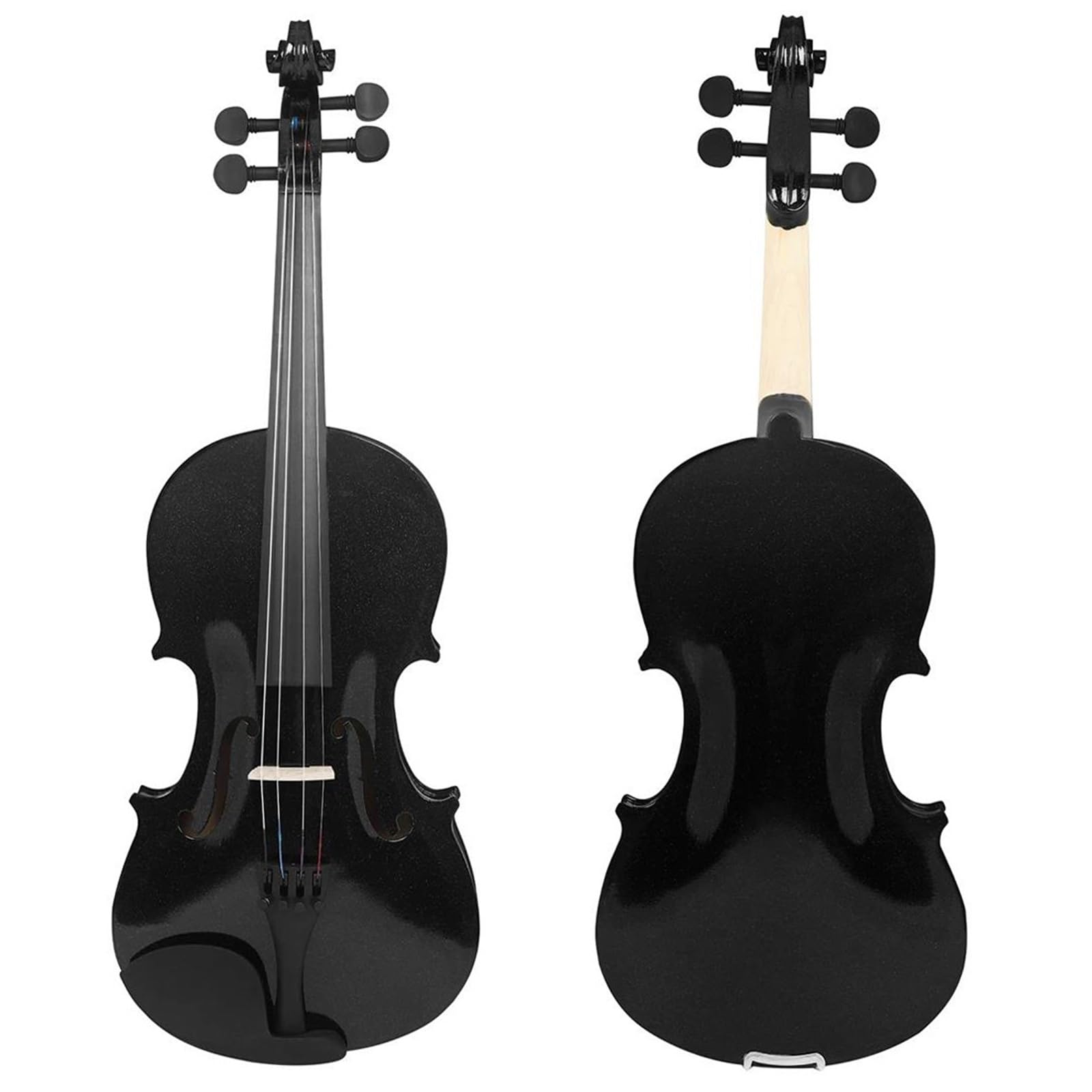 Violino 4/4 Nero Acustico In Legno Massello Professionale Per Strumenti A Corde Con Archetto(Violin)