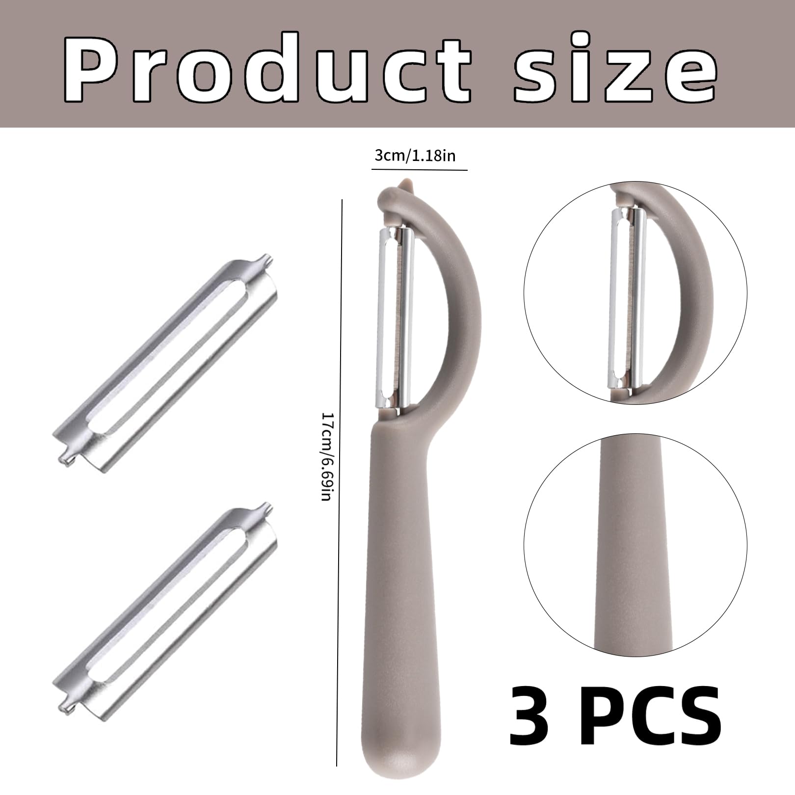 Set Di 2 Pelapatate Professionali Con 4 Lame Di Ricambio - Universale Per Verdure E Frutta, Colino In Acciaio, Lavabile In Lavastoviglie