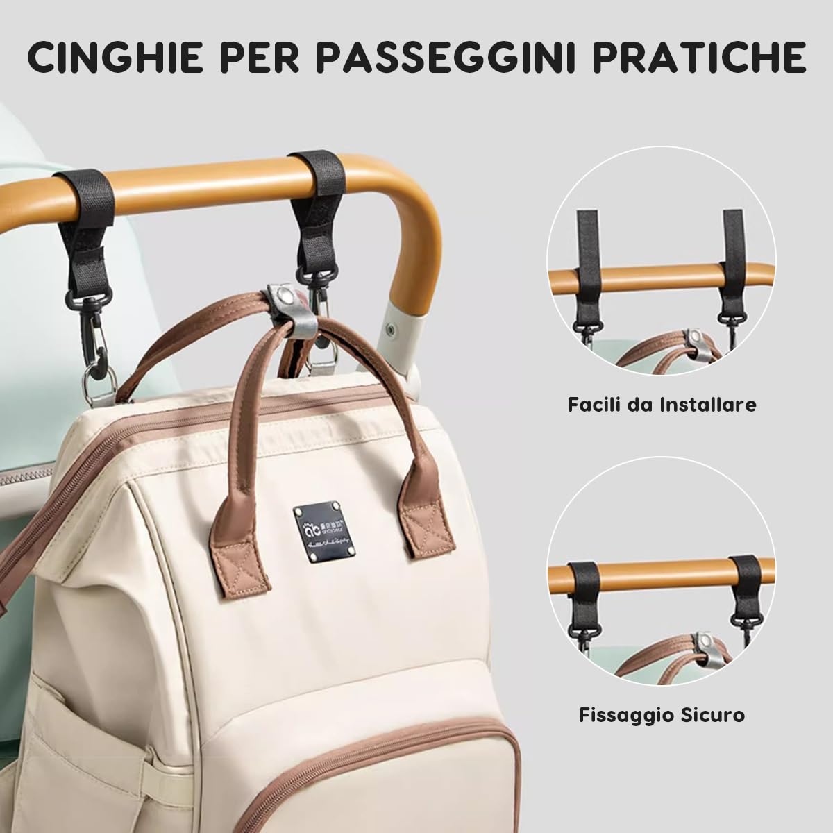 SONARIN Spazioso Leggero Zaino Fasciatoio,Multifunzionale Impermeabile Borsa per Pannolini Zaino Mamma Neonato Borsa Fasciatoio da Viaggio con Tasche Termiche & Ganci per Passeggino(Albicocca)