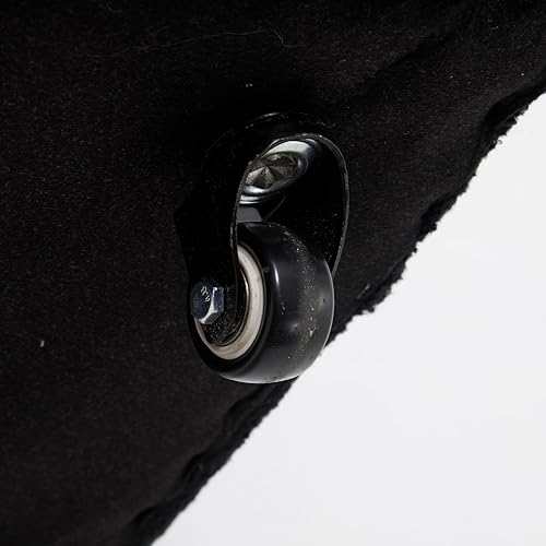 Miniatura 8 de DUOMAY Silla de comedor tapizada moderna con ruedas giratorias, juego de 1, silla auxiliar con respaldo de barril de sherpa, silla de tocador