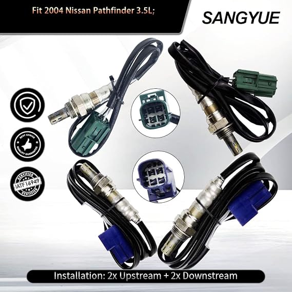 4 Oxygen Sensor 1 & 2 for Nissan Pathfinder 2004 3.5L Upstream + Downstream