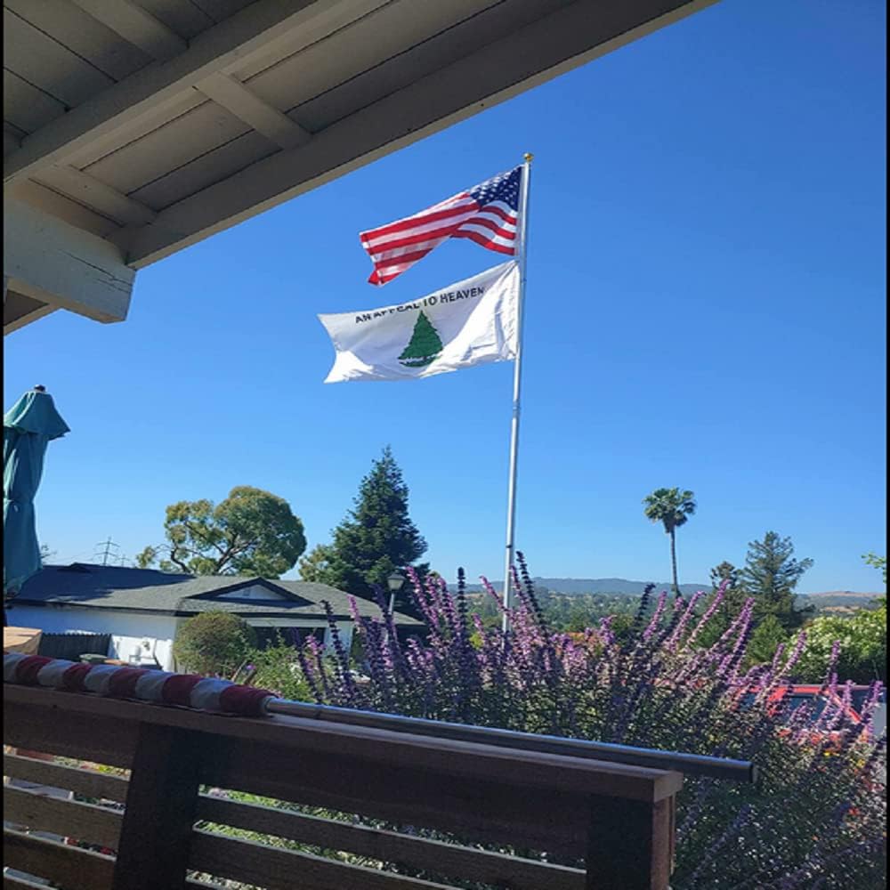 Lіmіtеd Stосk 25FT Telescoping Flag Poles, Heavy Duty Flag Pole Kit, Includes Aluminum Flagpole, American Flag, Gold Ball Ornament,4 Stainless Steel Clips. (25ft)