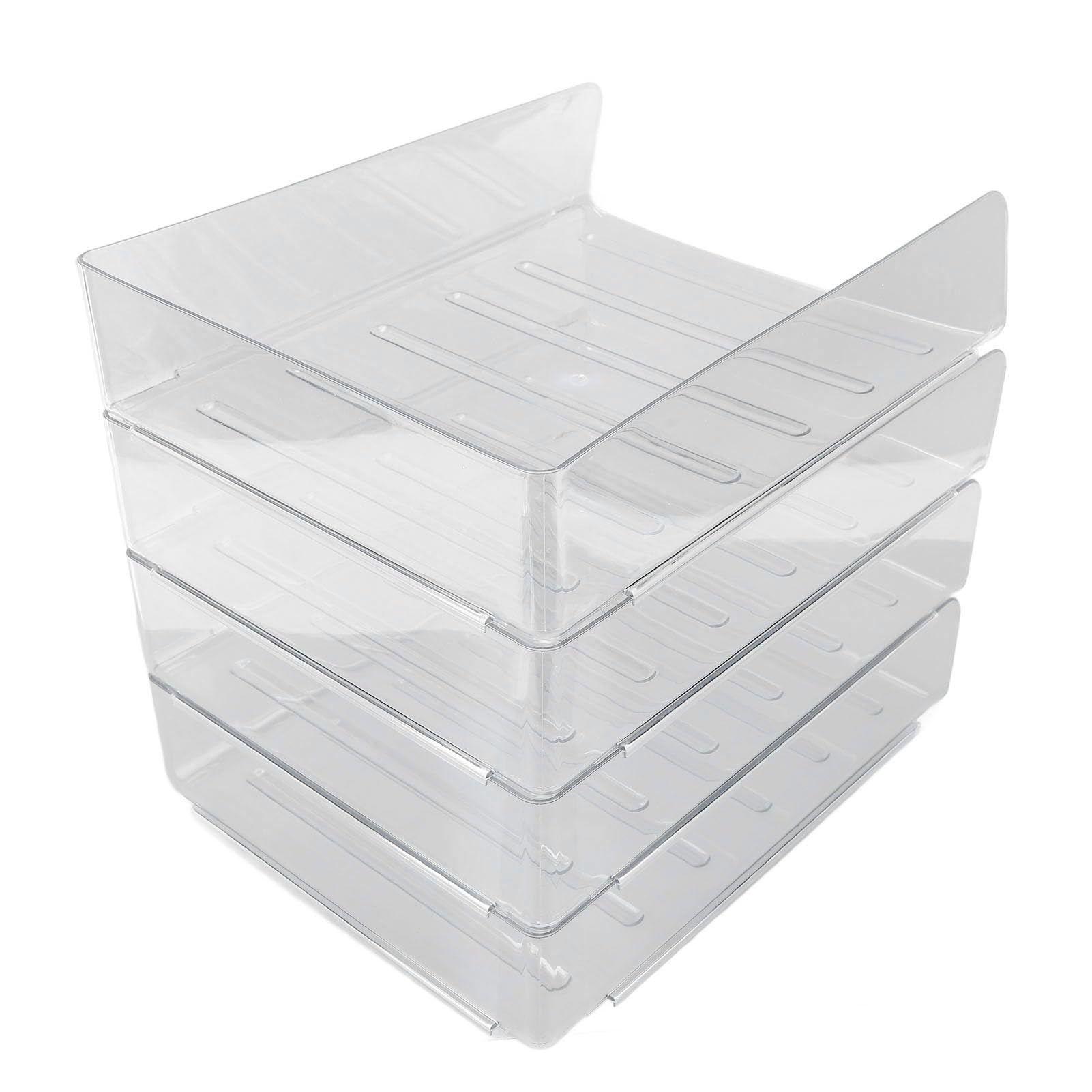 Schreibtisch-Briefablage-Set, 4 Schichten, verdickt, transparent, multifunktional, stapelbar, A4-Papierablage, Organizer für Zuhause