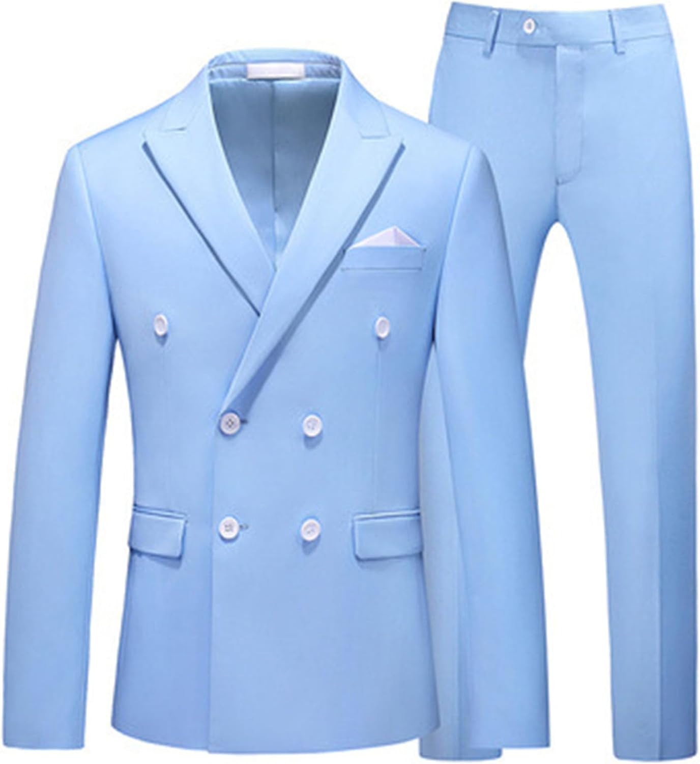 JEsilunmaMY Slim Fit Business Blazer Jacket for Men Double Breasted Casual Sport Coats Lightweight Formal Solid Suit Jacket