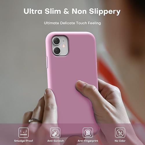 Vista 517 de TOCOL - Funda 5 en 1 para iPhone 11, con 2 protectores de pantalla + 2 protectores de lente de cámara, funda delgada de silicona líquida a prueba