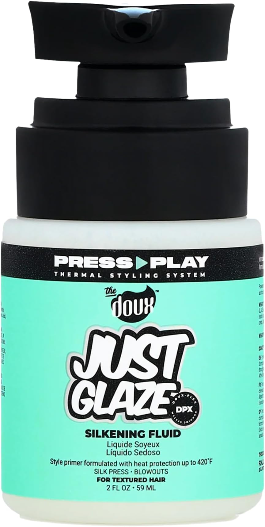 JUST GLAZE Silkening Blowout Primer – Anti-Frizz Heat Protectant for Hair with Keratin & Panthenol – Humidity Blocker for Blowouts & Silk Presses – Lightweight Formula, 4 oz