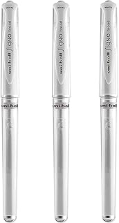 Uni Ball Signo Gel Ink Pens -Medium Point 1.0mm-White Ink Set of 3