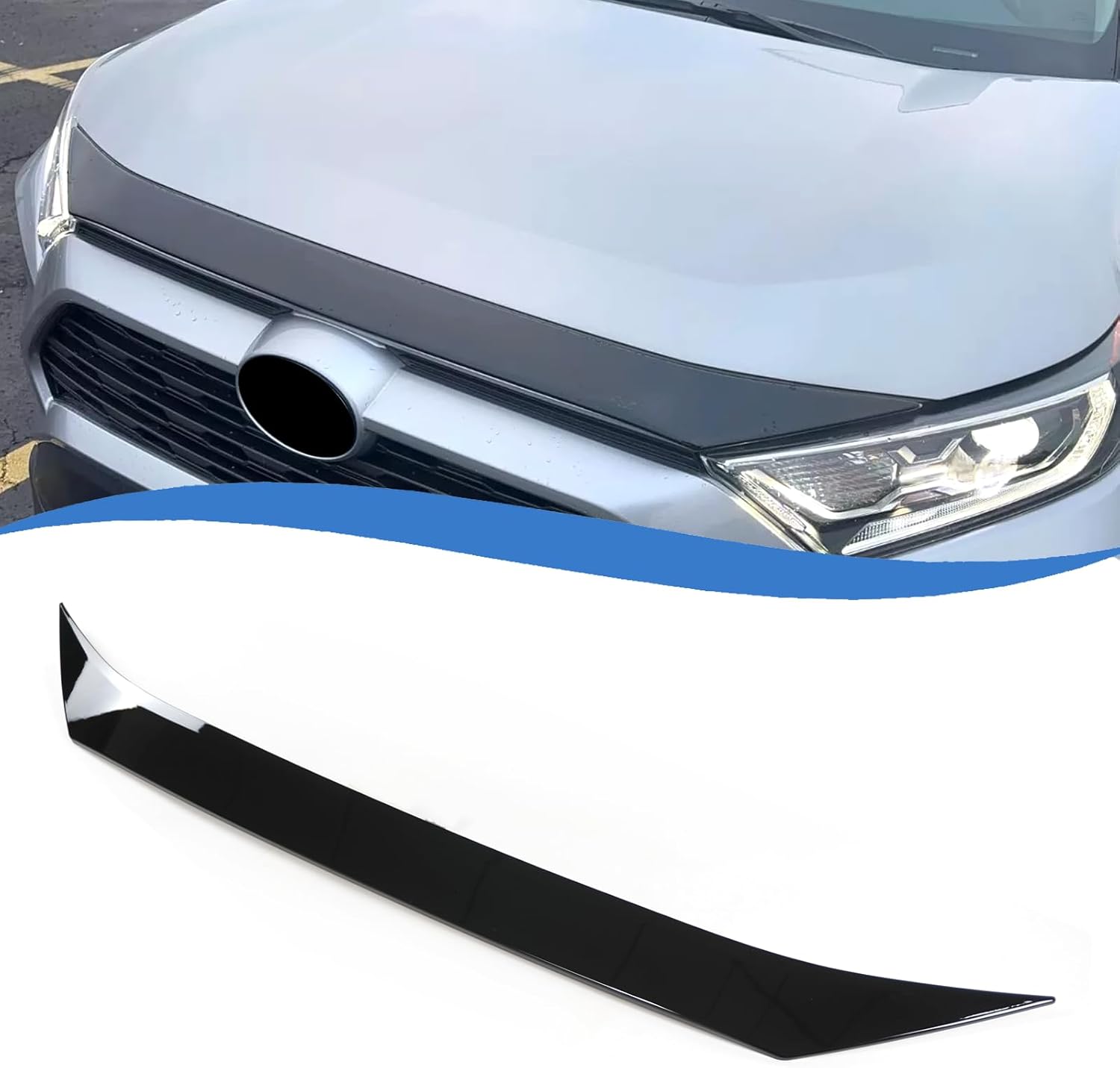 Hood Protector Bug Deflector For Toyota RAV4 LE/XLE/XSE/Limited 2019 2020 2021 2022 2023 2024 2025 Front Hood Bonnet Cover Trim Glossy Black