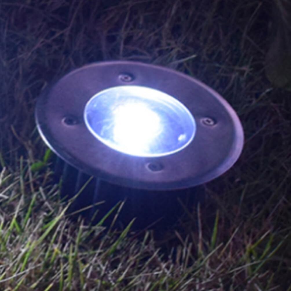 DOITOOL Flat Solar Lights Outdoor Pathway: 4PCS Lights Outdoor Waterproof Solar Ground Lights - Solar Disk Light for Pathway, Yard, Lawn