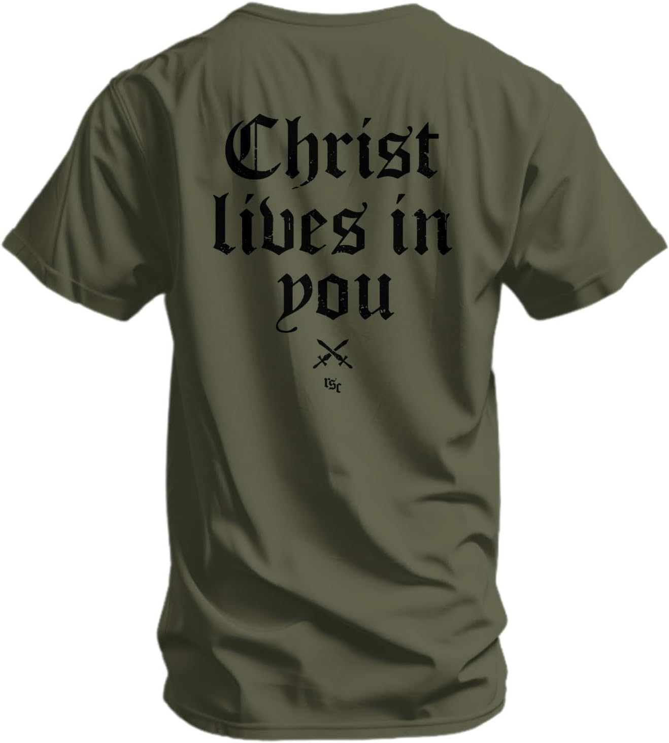 Combat Iron Men’s Performance Graphic T-Shirt –Christ Lives in You Athletic Fit Tee