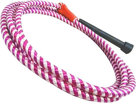 Kids Cowboy Lasso Rope Toy - Adjustable Pre-Tied Roping Rope, 84in Ranch Toy with Handle for Outdoor Pretend Play Pink and White