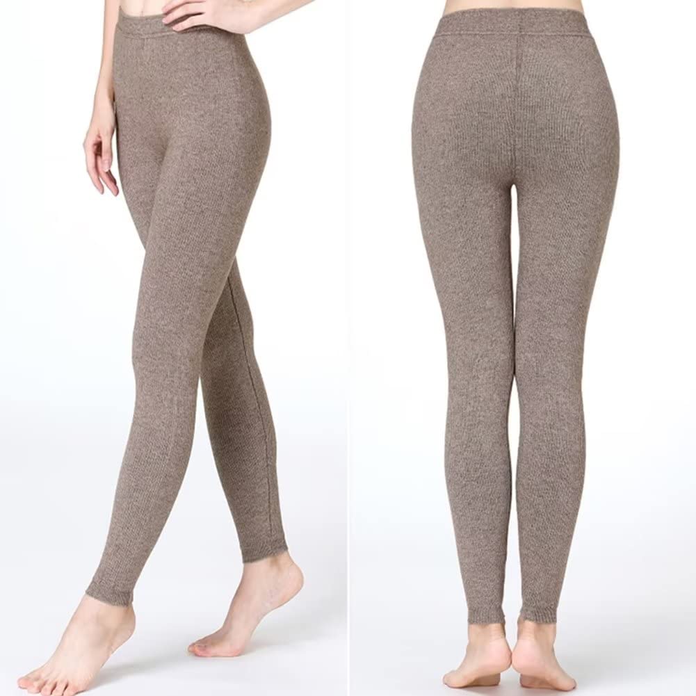 Hombre Mujer Leggings Mallas 100% Cachemira Pantalones Térmicos Invierno Cálidas Pantalones para Correr y Fitness Ropa Interior Térmica